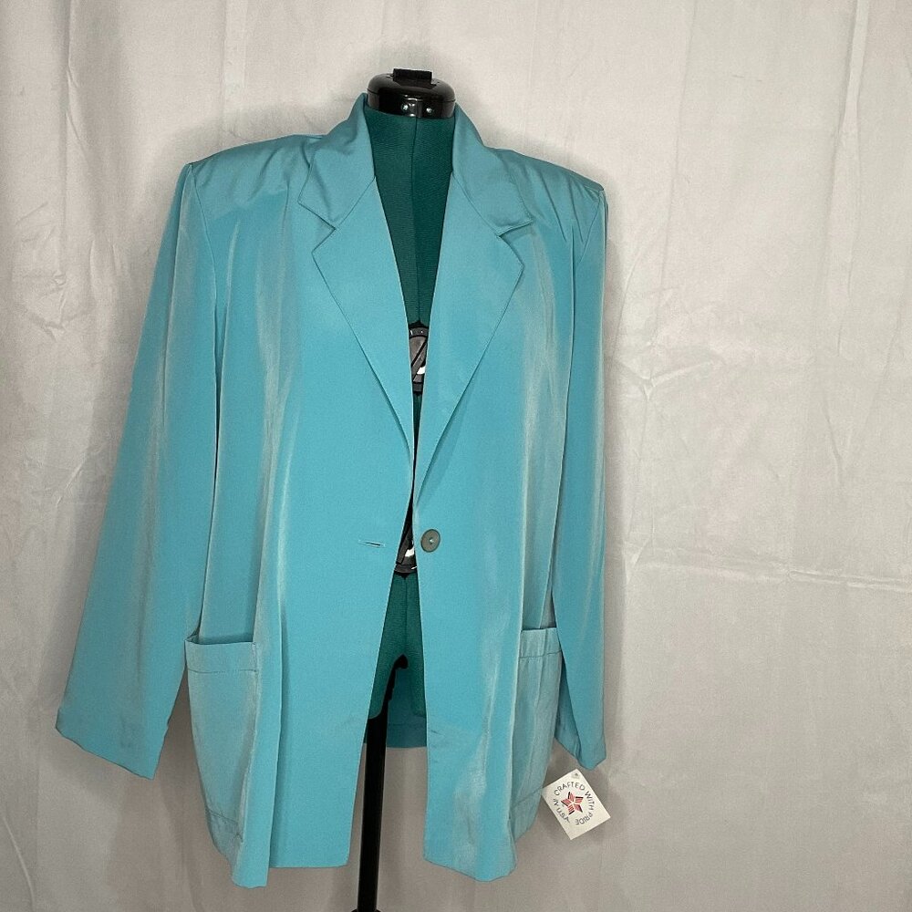 Vintage NWT Lori By AM Casuals Teal Blazer